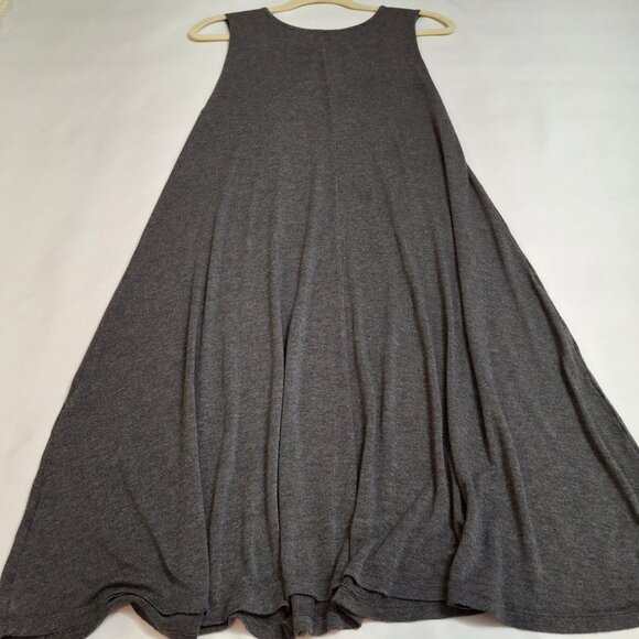 A-Line Swing Dress Size M Grey Round Neck Sleeveless Stretch Jersey - Picture 6 of 8